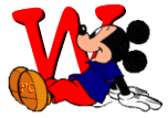 Alfabeto de Mickey Mouse en diferentes posturas y vestuarios w.
