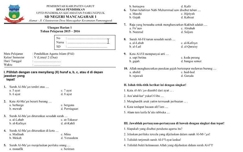 Asah Kemampuan Si Kecil: Contoh Soal Ulangan Harian SD Kelas 1 Tema 6 yang Mendalam dan Bervariasi