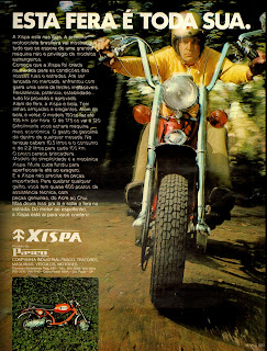 propaganda moto Xispa - 1972, brazilian advertising cars in the 70s; os anos 70; história da década de 70; Brazil in the 70s; propaganda carros anos 70; Oswaldo Hernandez;