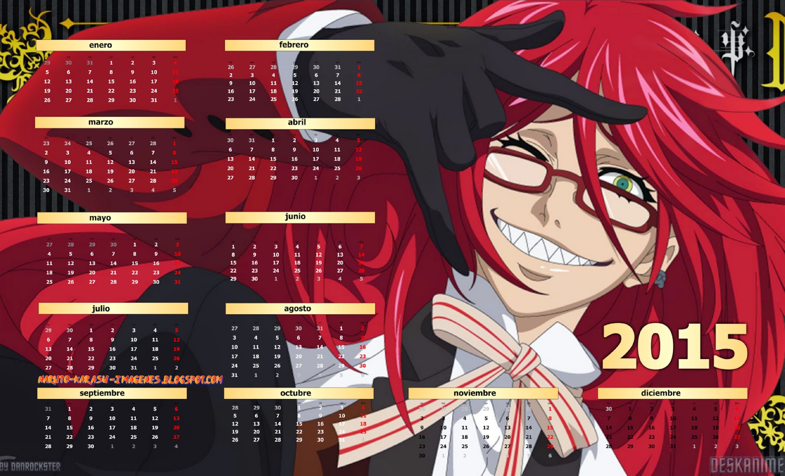 calendario 2015 kuroshitsuji