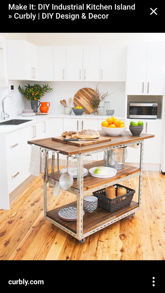 One Brown Mom DIY Butcher Block Kitchen Cart