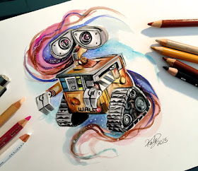 23-Wall-E-Katy-Lipscomb-Lucky978-Fantasy-Watercolor-Paintings-Colored-Pencils-Drawings-www-designstack-co