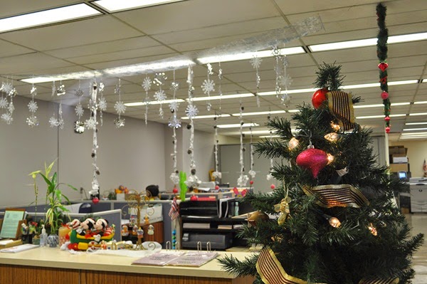Decorating office for Christmas