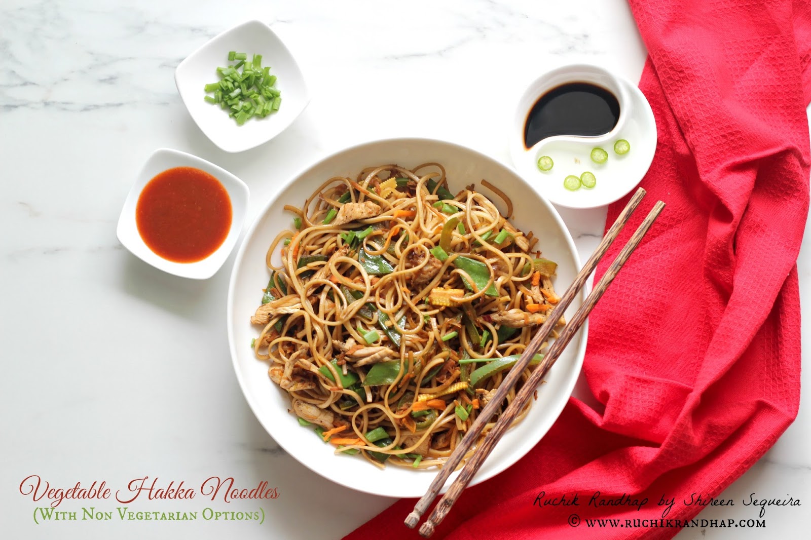 Ruchik Randhap (Delicious Cooking) Vegetable Hakka Noodles (With Non