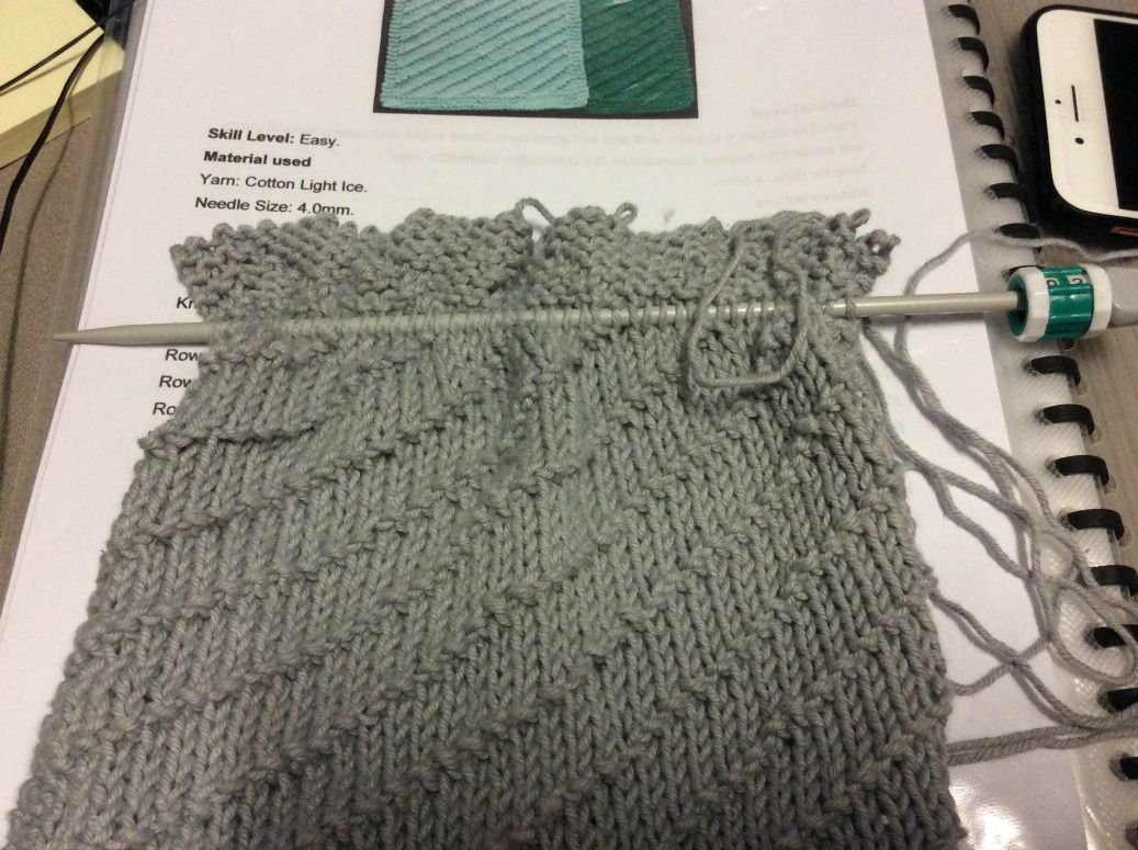 Bridget Larsen Knitted Dishcloths Waffle knit Diagonal Seed