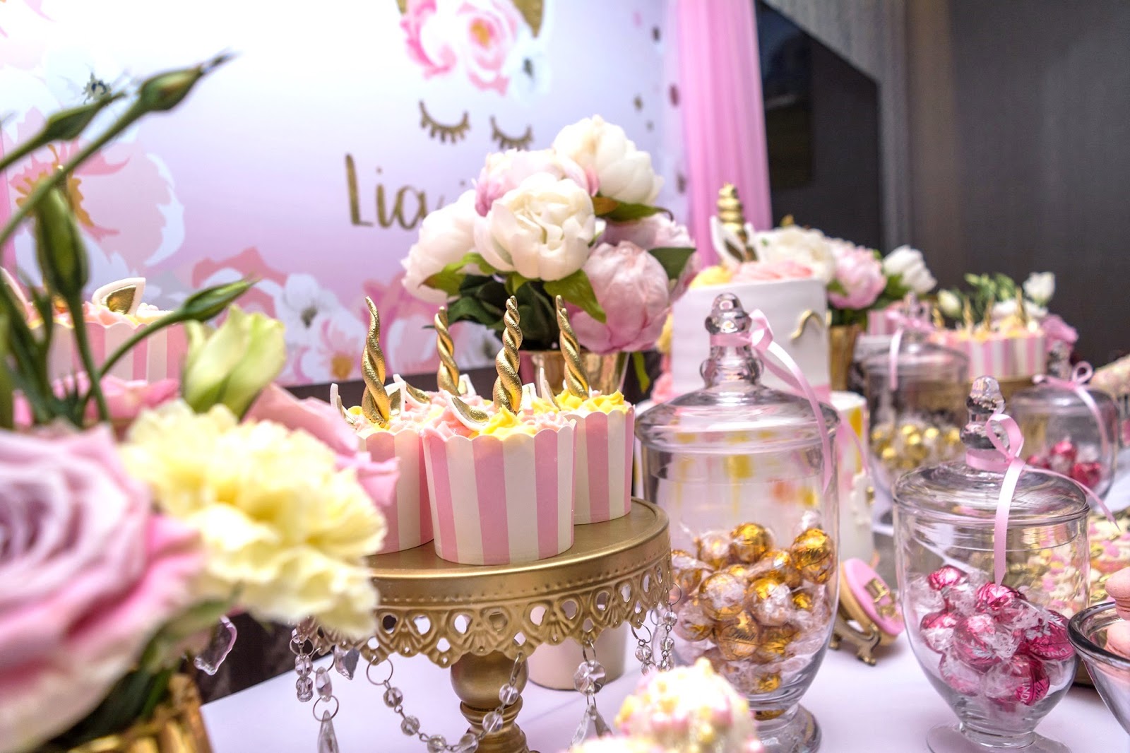 cupcake boutique durban Lia's 10th Unicorn theme party at Hilton Hotel