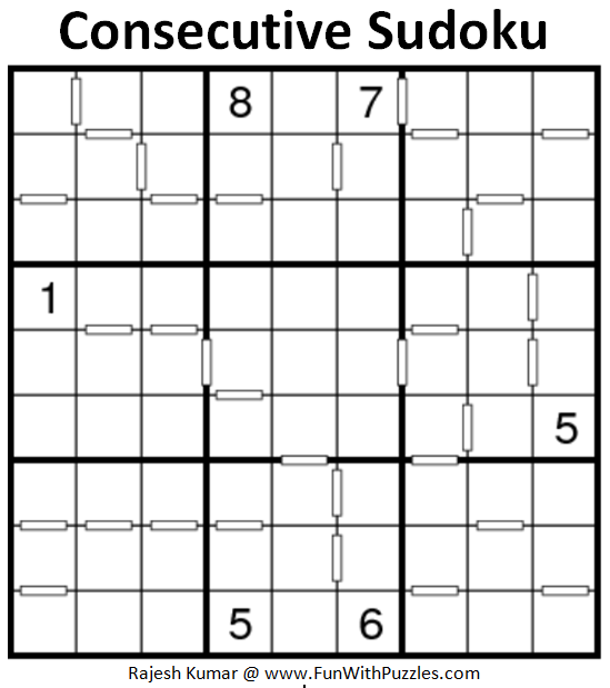 Consecutive Sudoku (Daily Sudoku League #162)