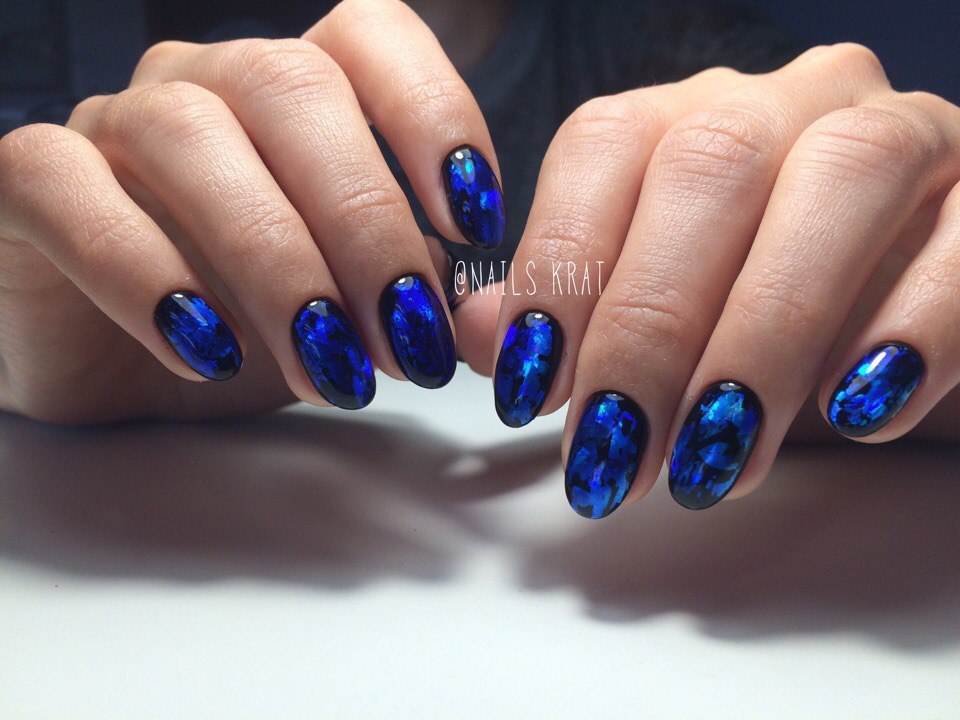 Мраморный маникюр 2017