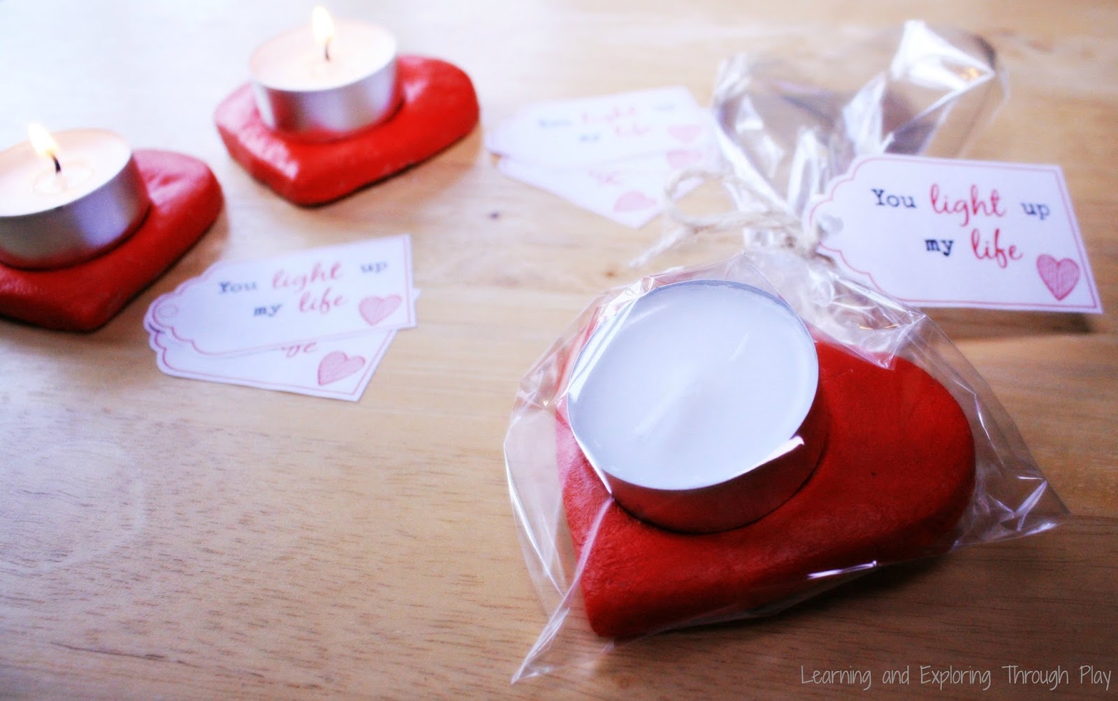 Learning and Exploring Through Play Salt Dough Heart Candle Holder Gift