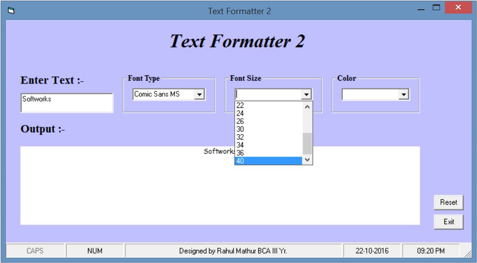 SoftWorks: Text Formatting Application 2 (Visual Basic 6.0)