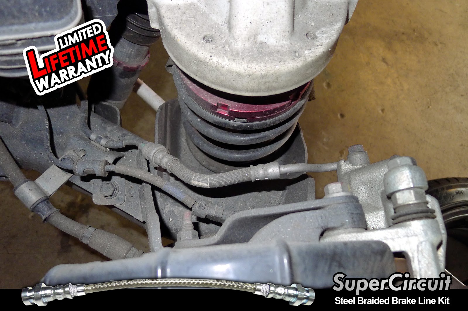 SUPERCIRCUIT Steel Braided Brake Lines Kia Forte Steel Braided Brake Line Kit