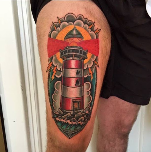 Este neo farol tradicional tatuagem