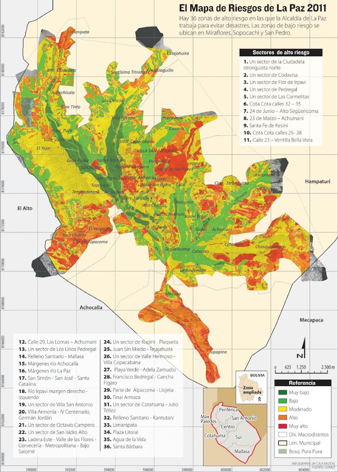 Bolivia: El 60% de los municipios no cuenta con mapa de riesgos