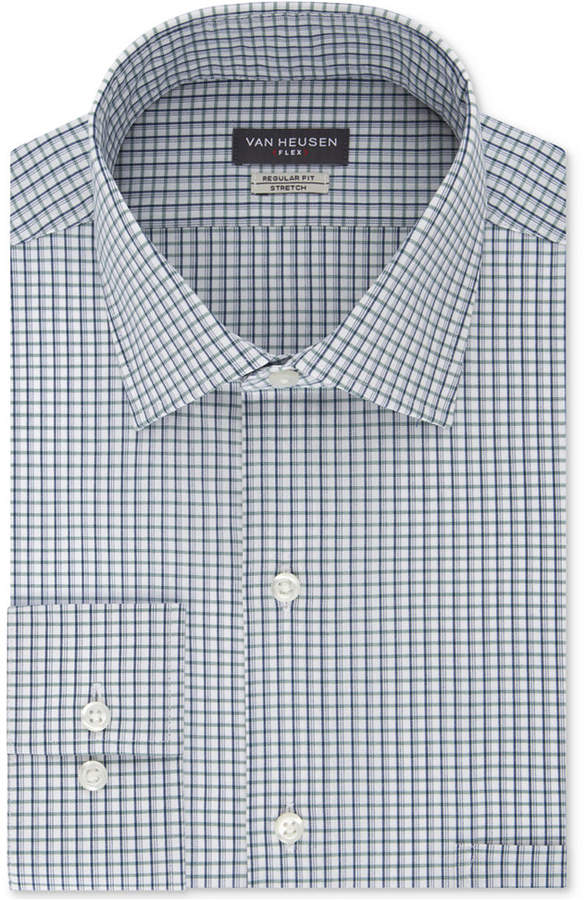 Van Heusen Men's Classic/Regular Fit Wrinkle-Free Flex Collar Stretch Check Dress Shirt