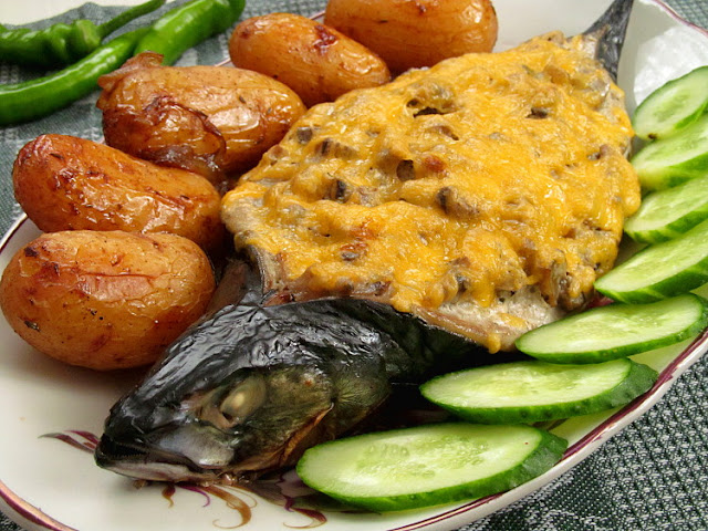 Скумбрия "Праздничная" фаршированная грибами