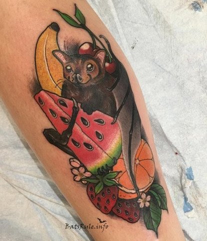 Flying fox tattoo