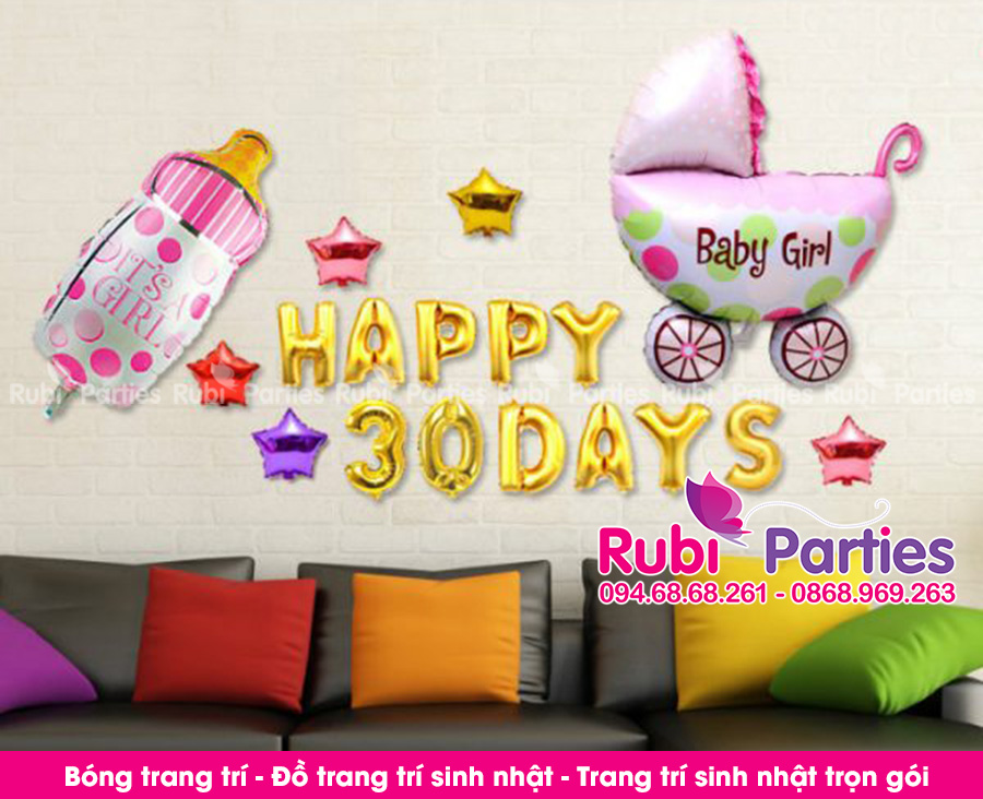 Bóng trang trí đầy tháng cho bé tại Nguyễn Trung Trực Bong trang tri day thang cho be tai Nguyen Trung Truc