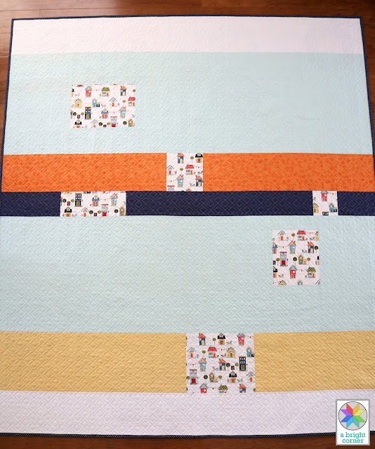Pieced quilt back by Andy of A Bright Corner - a fun way to use a favorite print