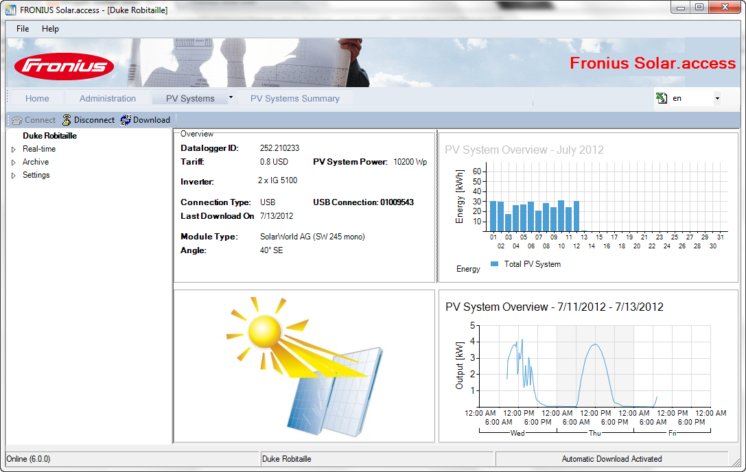 Guelph Solar Logging into Fronius Solarweb to see our Data