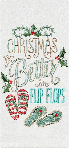 Christmas is Better in Flip Flops Kitchen Towel