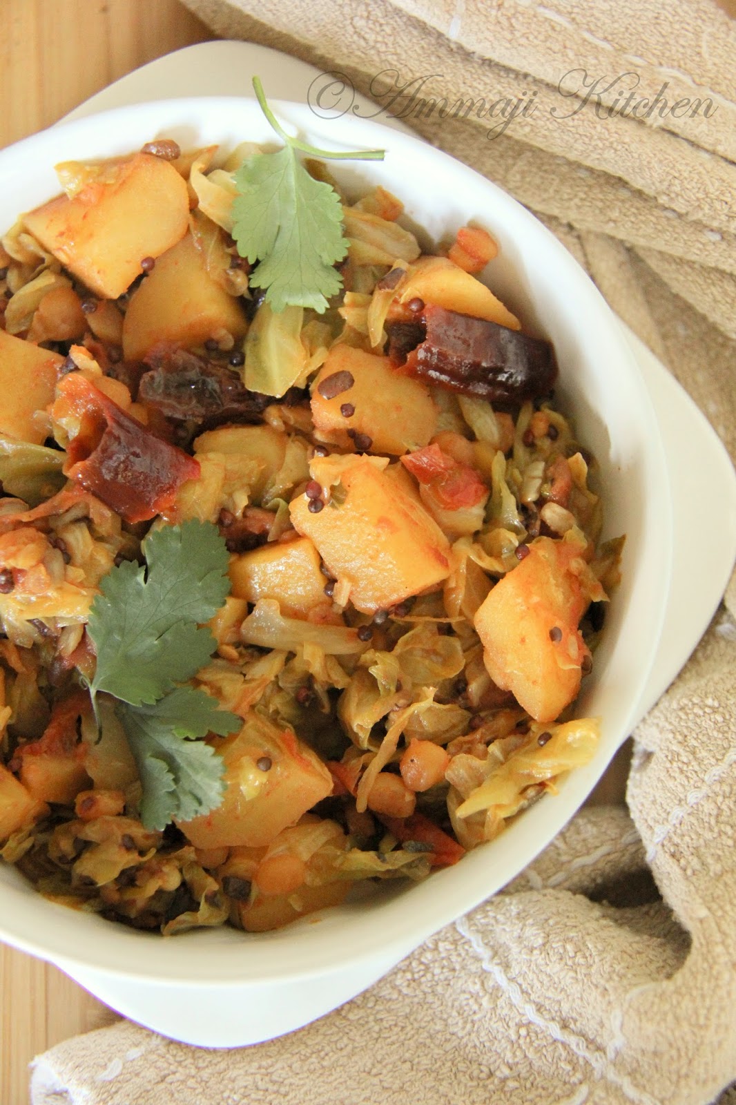 Cabbage Potato Curry Indian Food Recipes Ammaji Kitchen