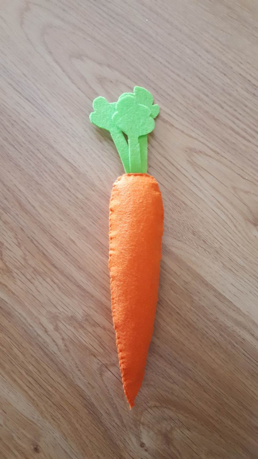 Felt Carrot for Easter decor with pattern Keeping it Real