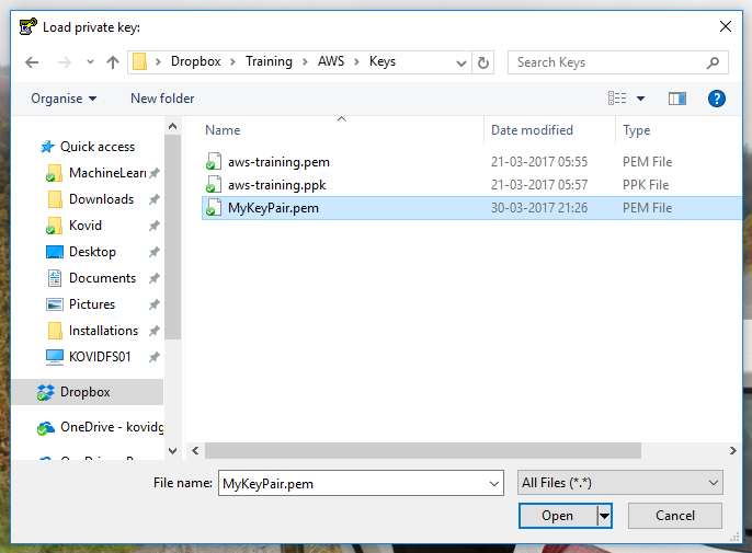 Big Data and Cloud Tips Using putty to convert pem to ppk format