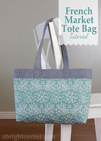 French Market Tote Bag tutorial from A Bright Corner
