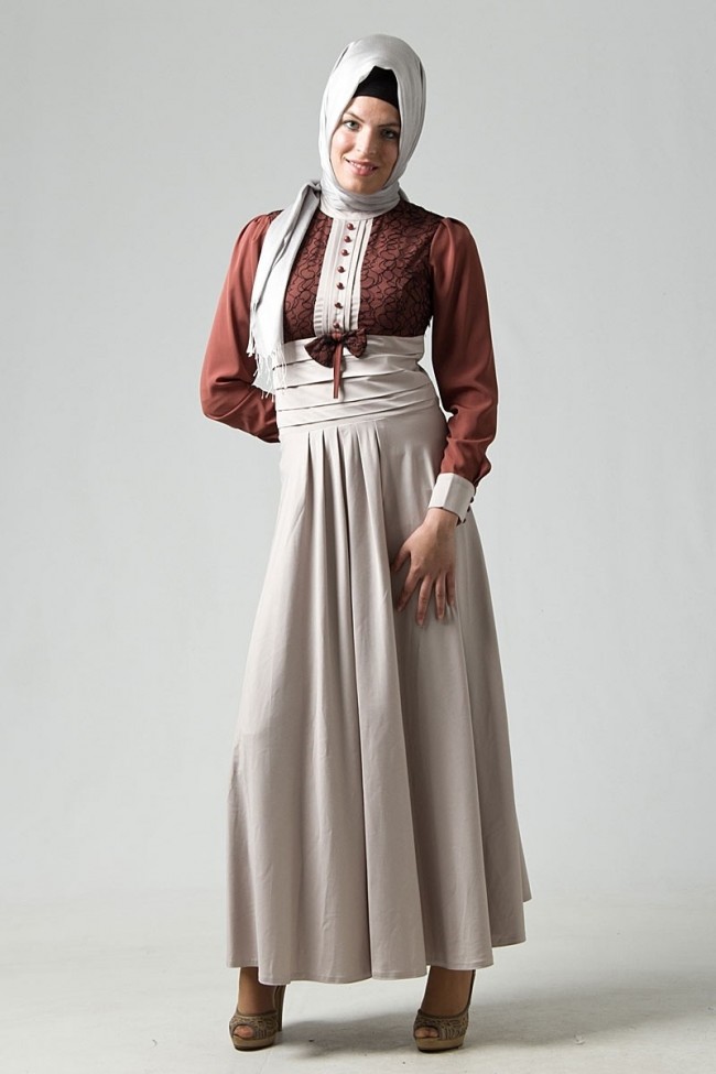 Hijab Moderne turque et Robe élégante 2015 - Hijab Fashion 