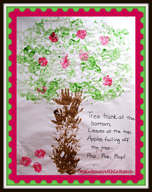 Painted Handprints become Apple Tree with Poem (at RainbowsWithinReach) 