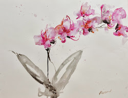 watercolor orchids orchid painting ugallery flower paintings watercolour johannesson karin contemporary ink tattoo artist ii drawing theartlist saatchi month flowers