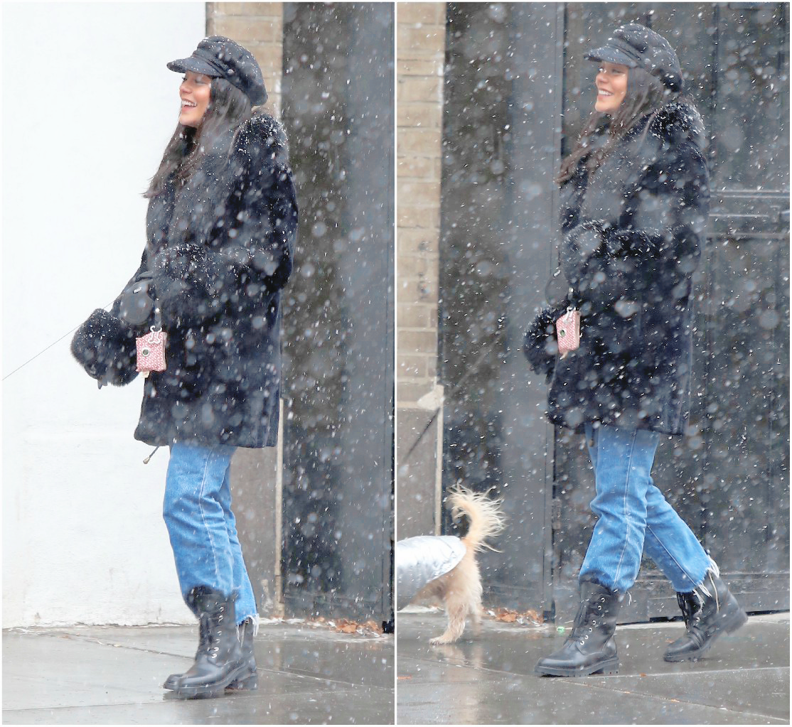 Vanessa Hudgens || Walking under the snow with Austin Butler in NYC