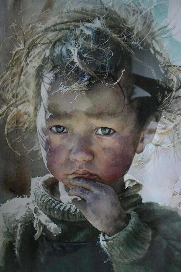 Акварельные портреты Тибета. Liu Yungsheng