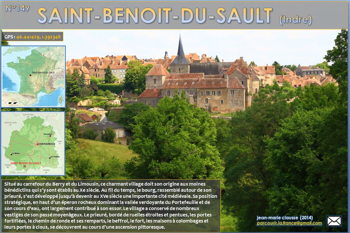 Parcourir la France 149 SAINT BENOÎT DU SAULT. (Indre 36)
