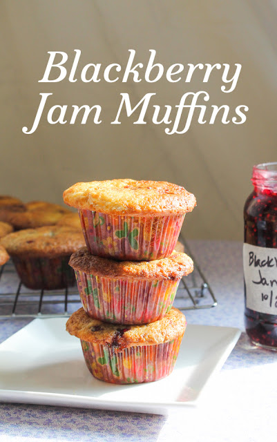 Food Lust People Love: The best Blackberry Jam Muffins are made with small batch homemade quick jam folded into a fluffy batter. But, fear not, you can make yours with whatever good quality jam you have on hand.