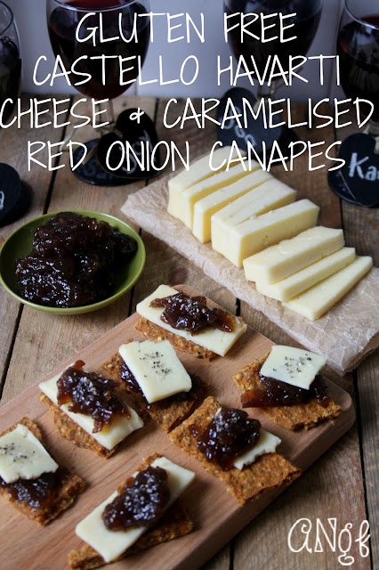 Gluten Free Castello Havarti & Caramelised Red Onion Canapes for New Year's Eve | Anyonita-Nibbles.co.uk