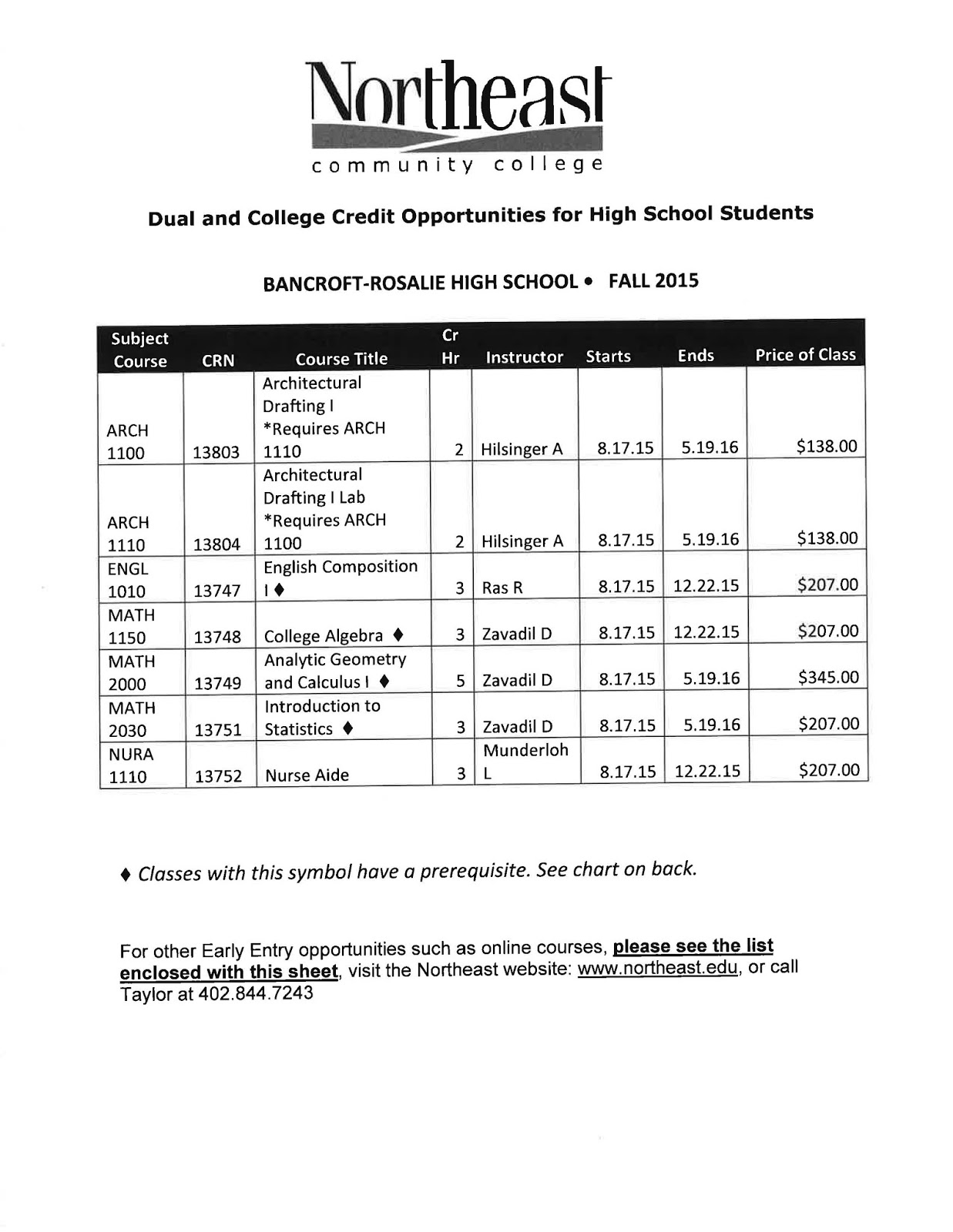 Dr. Cerny's BR Hype Dual Credit Class Opportunities