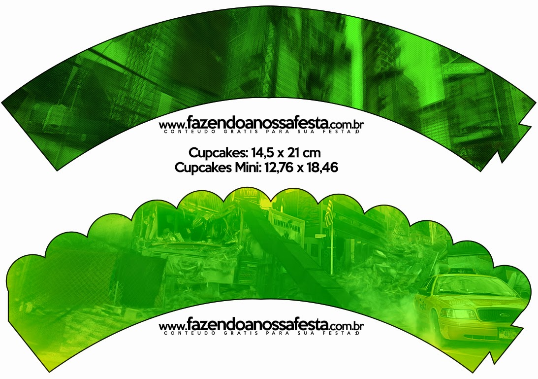 In Green, For Guys Party: Free Party Printables and Images. Free Printable Cupcake Wrappers.