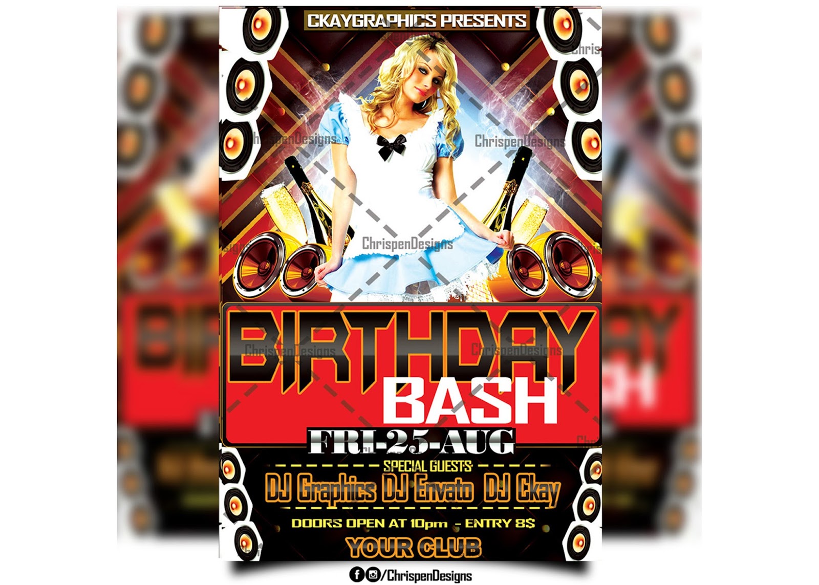FREE Birthday Bash PSD Flyer Template Ministerio Evangelico DEUS TODO