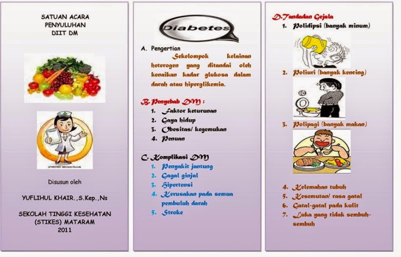 Leaflet Diet Diabetes Melitus My Hobby