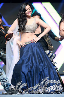 Indian Girl Malavika Sharma  In Blue Lehenga Choli (1)