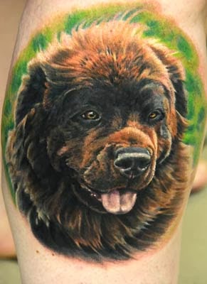 tattoo de cachorro fofinho no antebraço realista em 3D