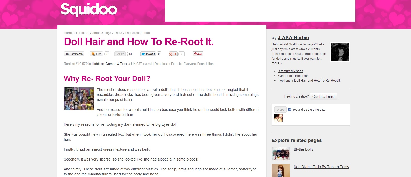 Herbie's World of Kitsch & Toys Doll Hair and How To ReRoot It Tutorial