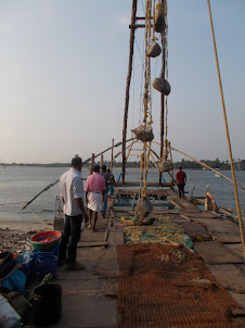 Chinese Fishing nets.The tourist symbol of Kochi.