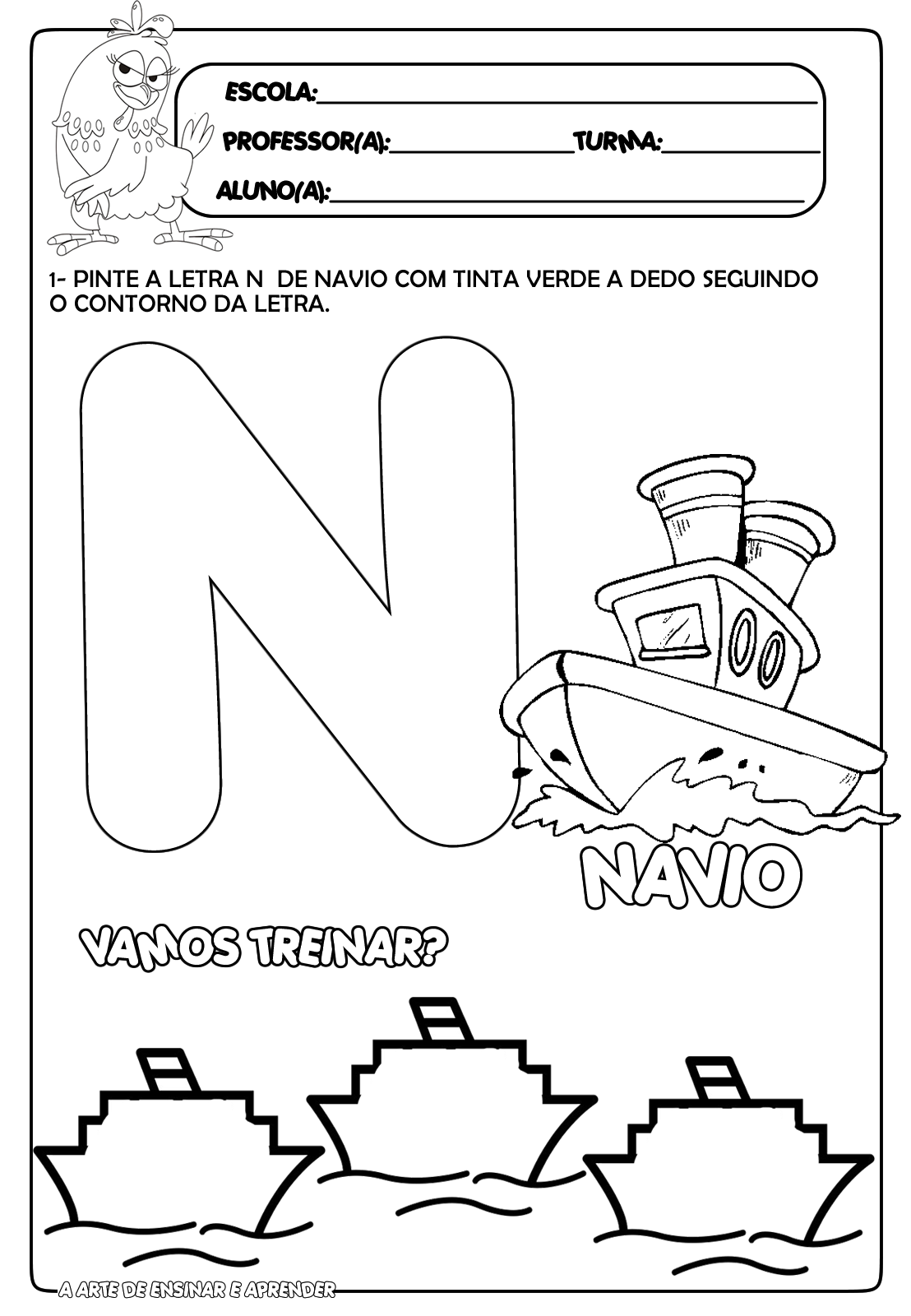 Atividade pronta letra N A Arte de Ensinar e Aprender
