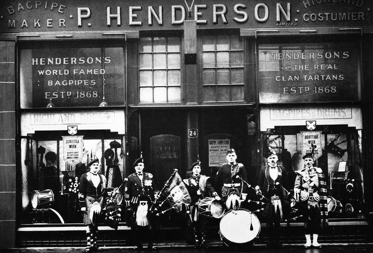 Tour Scotland Old Photograph Henderson Bagpipes Shop Glasgow Scotland