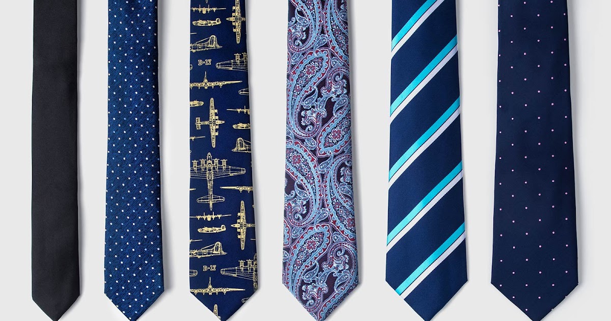 different styles of neckties