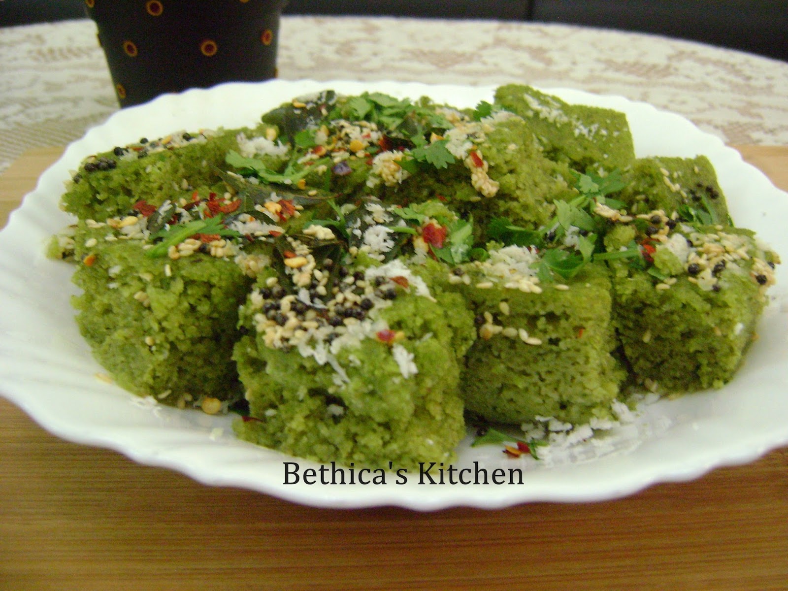 Bethica's Kitchen Flavours Healthy Spinach Dhokla (Steamed Semolina