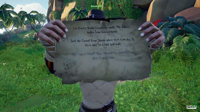 Sea of Thieves Devil's Ridge Cursed Boor Shrine instructions directions prophecy map