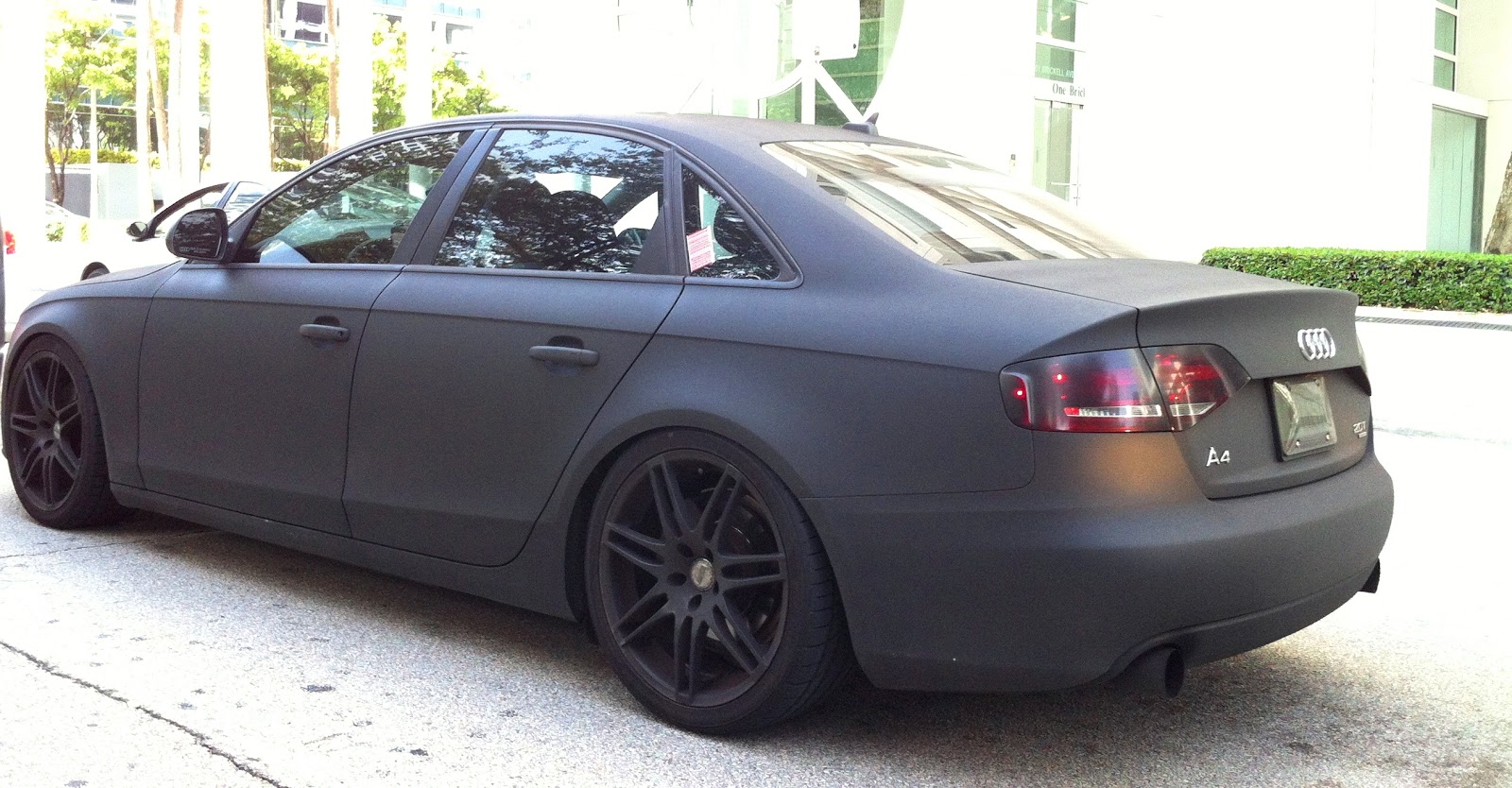 Matte Black Audi A4 downtown Miami | Exotic Cars on the Streets of Miami